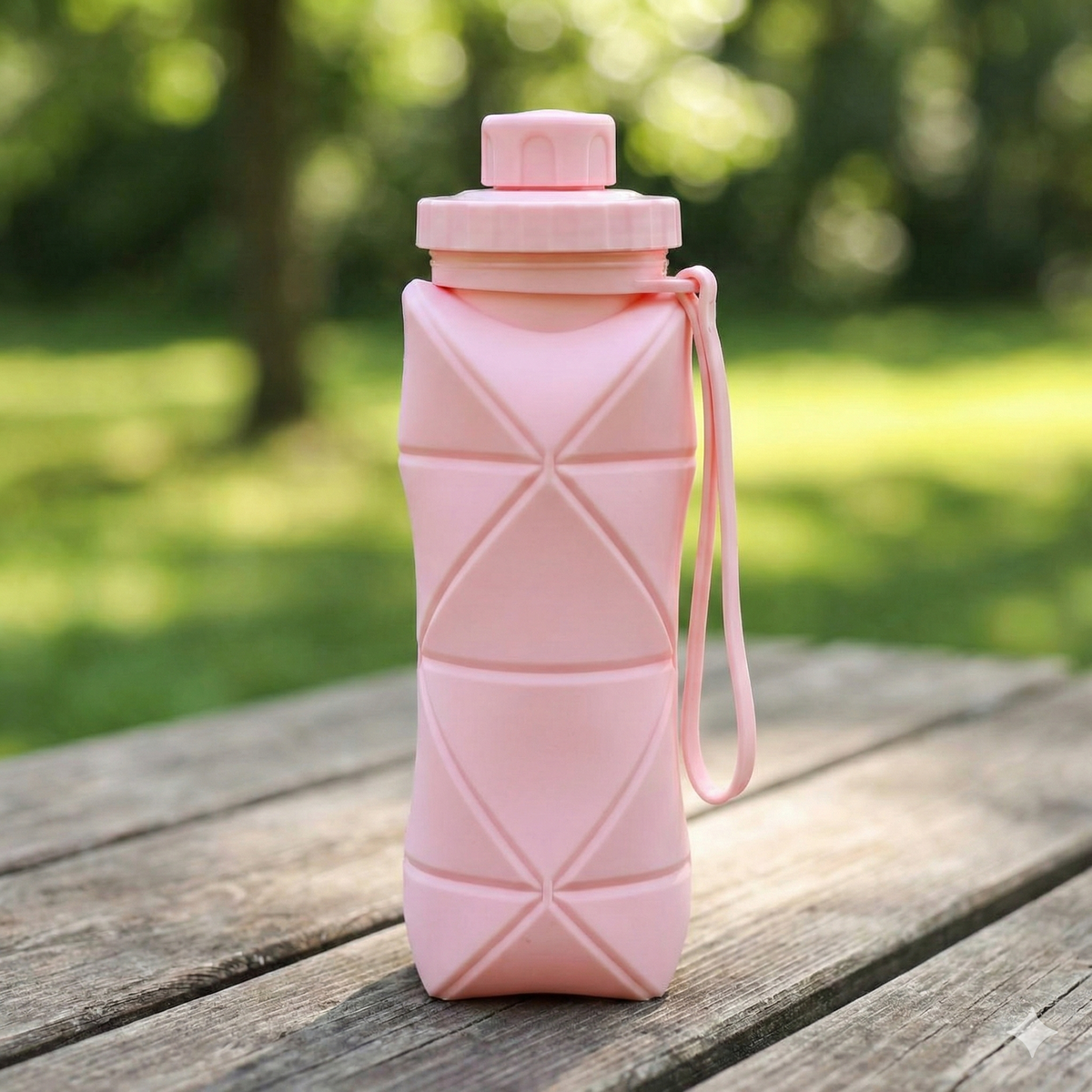 Tukshi Folding Silicone Water Bottle - 600 Ml Collapsible Bottle (Multicolor)