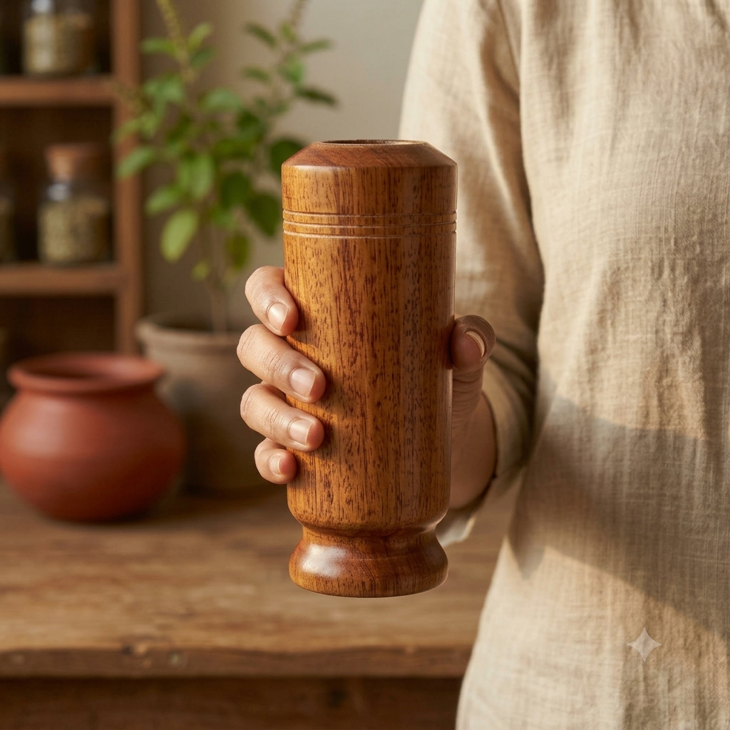 Vijaysar Glass (Natural Wooden Tumbler)