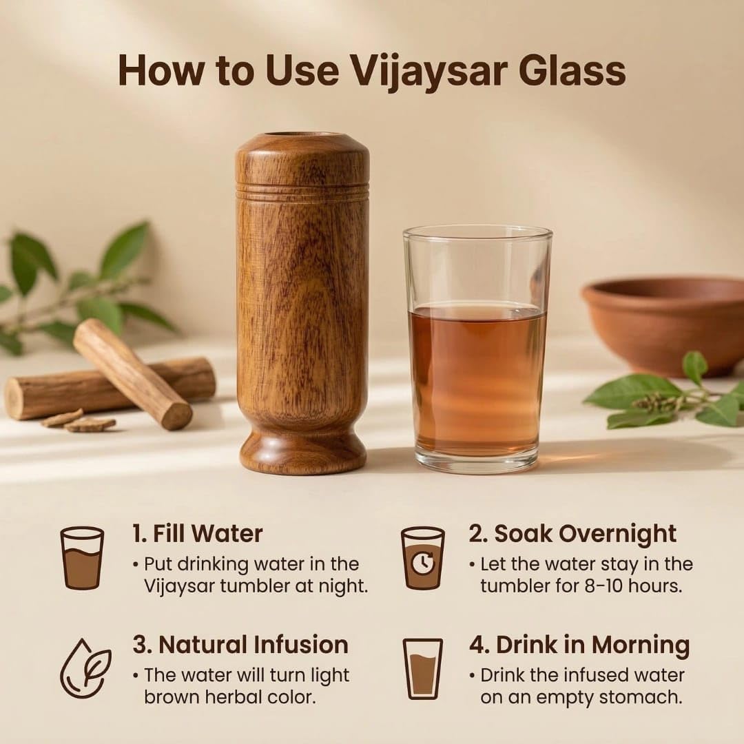Vijaysar Glass (Natural Wooden Tumbler)
