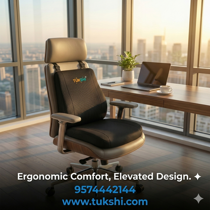 Tukshi Office Comfort Combo, Ergonomic Seat Cushion with Lumbar Back Support