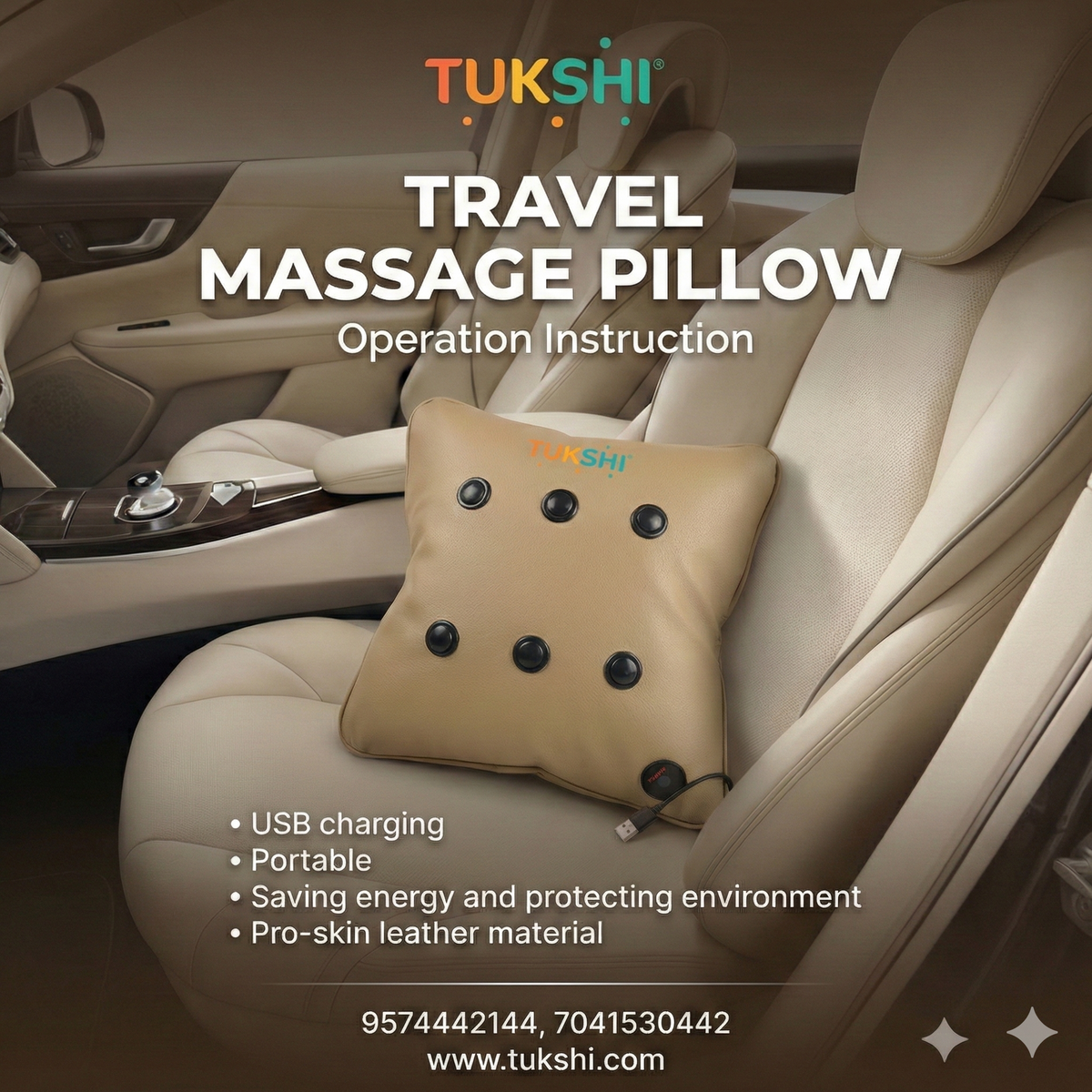 Tukshi Electric Vibrating Massager Pillow