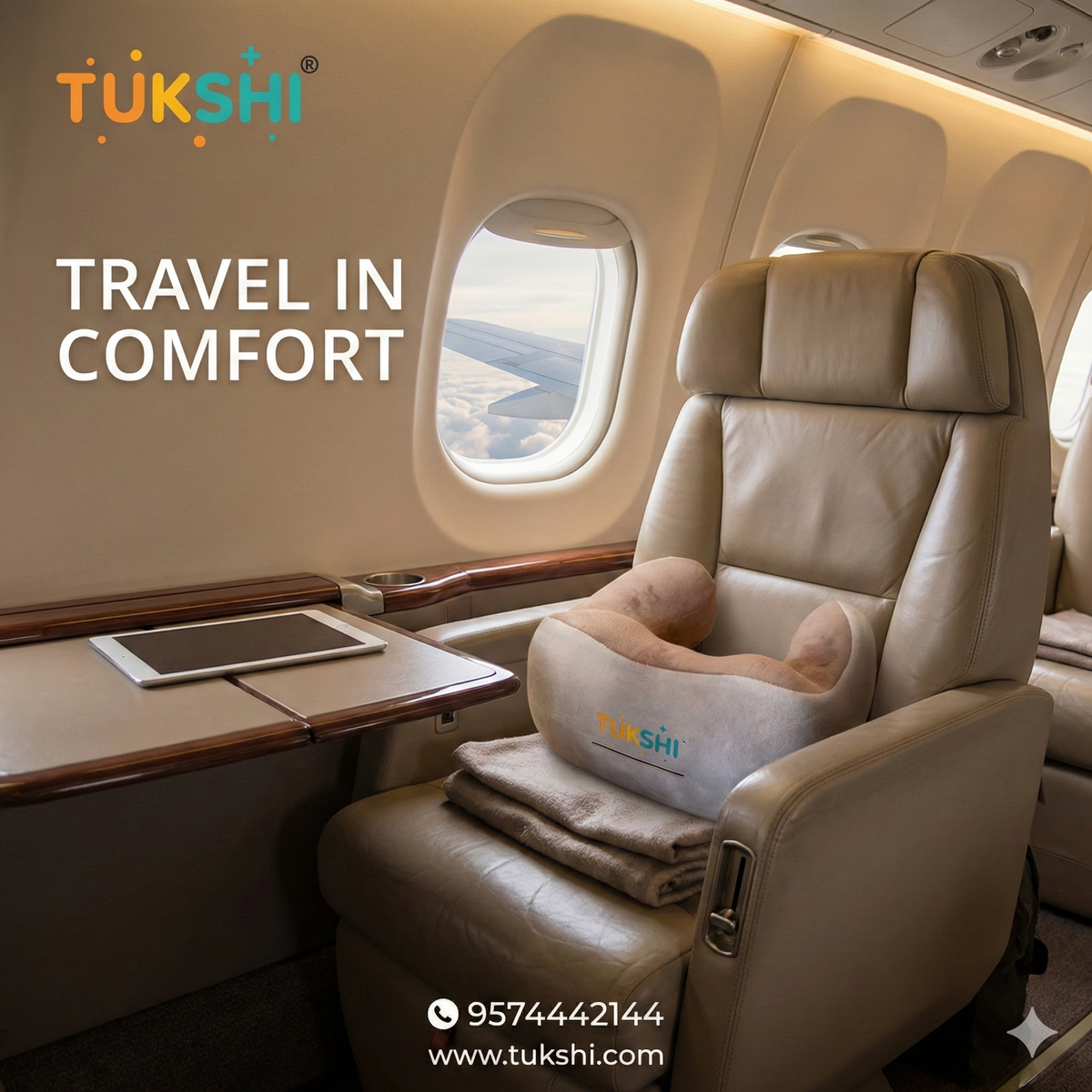 Tukshi Rechargeable U-Shaped Travel Neck Massage Pillow