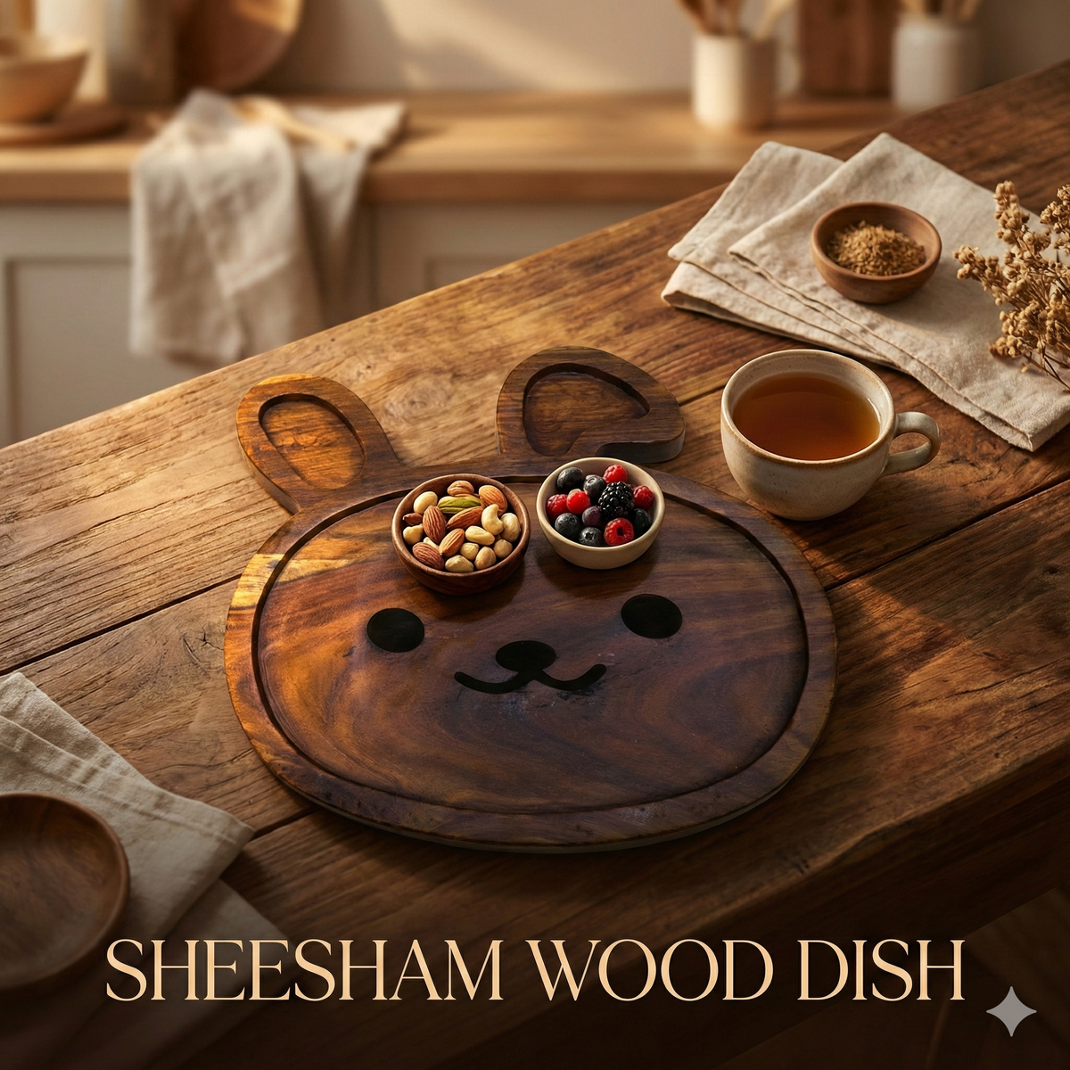 Sheesham Wood Serving Plate (Multiple Shapes)