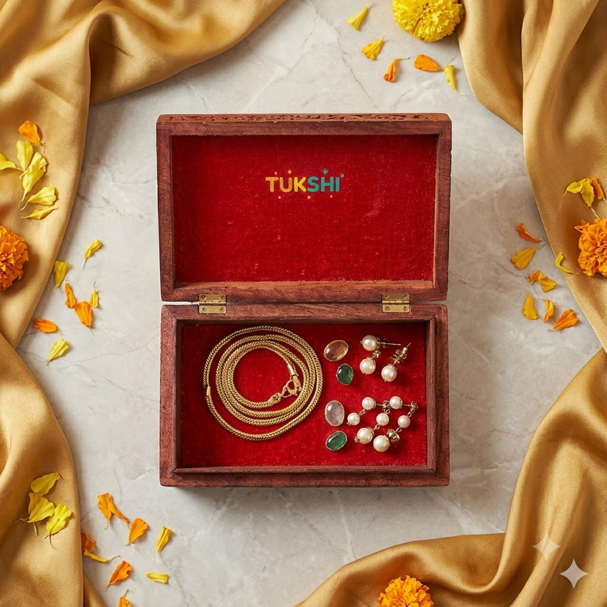 Tukshi Wooden Carvings Jewellery Box